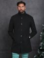 SHEIN Men Single Breasted Overcoat