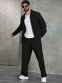 Extended Sizes Men'S Plus Size Long Sleeve Jacket & Pants Set