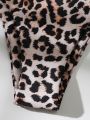 SHEIN Swim Summer Beach Leopard High Cut Bikini Panty