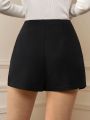 SHEIN Frenchy Solid Color Wrap Skort