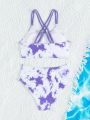 Tween Girls' Tie-Dye Printing Swimsuit Set