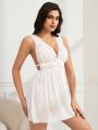 Women's Lace Embroidered Backless Sleep Dress