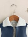 Infant Boys' Cute Sleeveless Warm Vest Jacket For Daily Wear In Spring, Autumn And Winter