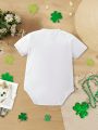 Infant's Short Sleeve With Clover Pattern And Slogan