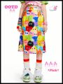 SHEINNeu Dopamine Cartoon Graphic Colorful Patterns Midi Dress Festival Outfits Neon Skirt