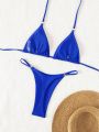 Women's Round Ring Connected Bikini Set With Triangle Cup Separated Design