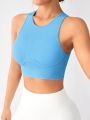 SHEIN Yoga Basic Women'S Hollow Out Back Cropped Sports Tank Top