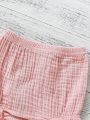 3pcs Baby Girl Casual Solid Harem Pants Set
