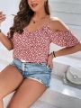 SHEIN LUNE Plus Size Off Shoulder Floral Cami Top