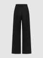 SHEIN MOD Solid Color Straight Corduroy Trousers