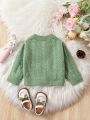 Baby Girl Bow Front Split Hem Sweater