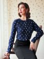 SHEIN DECDS Polka Dot Pattern Button Front Cardigan