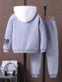 Big Boys' Letter Print Colorblock Patchwork Two Pieces Set