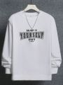 Daily&Casual Men'S Letter Printed Round Neck Sports Sweatshirt