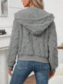 SHEIN Unity Textured Fluffy Hooded Jacket