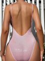 SHEIN Swim SXY Spaghetti Strap One Piece Swimsuit