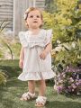 Baby Girl Striped Ruffle Trim Princess Dress