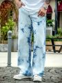 Men Tie Dye Wide Leg Jeans