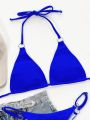 Ring Linked Halter Triangle Bikini Top