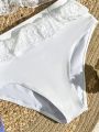 SHEIN Swim Chicsea Women'S Lace Patchwork Tank Top Swimsuit