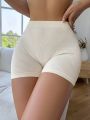 Solid Ribbed Knit Boyshorts