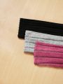 SHEIN Kids Y2Kool 3pcs/Set Tween Girls' Sporty Knitted Round Neck Long Sleeve Top