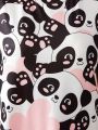 Women's Cute Panda Pattern Print Sleepwear Dress