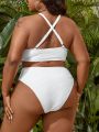 SHEIN Swim Vcay Plus Size Solid Color Swimsuit Set