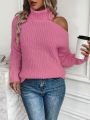 Women's Off-shoulder Solid Color Loose Sweater