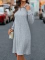 Quarter Zip Ribbed Knit Quarter Zip Tee Dress