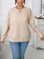 SHEIN Essnce Plus Solid Raglan Sleeve Sweatshirt