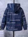 Boys' Thickened Windproof Printed Jacket For Autumn And Winter