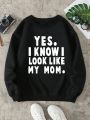 Women's Fleece Pullover Hoodie With Slogan Print