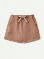 Cozy Cub Boys' Solid Color Side Pocket Casual Shorts