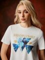 Game of Thrones X SHEIN Crew Neck Short Sleeve Print T-Shirt