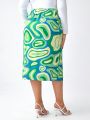 Steven Sweet Womens Curve Slit Skirt