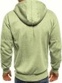 SHEIN Men's Zipper Front Hooded Sweatshirt With Drawstring