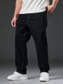 Men Plus Solid Straight Leg Jeans