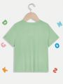 Boys' Casual Short-Sleeved Car Print Round Neck T-Shirt Suitable For Summer