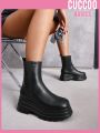 Cuccoo Everyday Collection Women's Fashionable Thick-soled Moto Boots