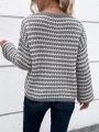 SHEIN LUNE Striped Pattern Drop Shoulder Sweater