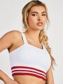 SHEIN VARSITIE Sports YOGA Basic Chest Cup   With TANK TOP