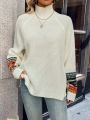 SHEIN LUNE Geometric Pattern Drop Shoulder Sweater