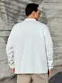 SHEIN Men Plus Solid Button Front Shacket