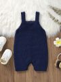 Baby Girl 1pc Button Detail Cable Knit Romper