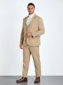 SHEIN Extended Sizes Men Plus Lapel Neck Single Breasted Blazer & Pants