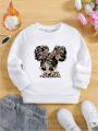 Little Girls' Casual Printed Pullover Sweatshirt For Spring, Autumn And Winter