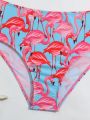 Girls' (big) Flamingo Printed Cross-back Swimsuit Set