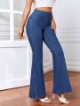 Women'S Solid Color Casual Flared Jeans