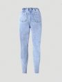 Teen Girls' Basic Street Fashion Ripped Tapered Jeans